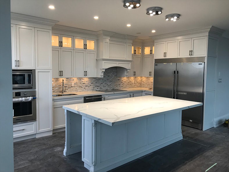 White Kitchen with Glass Cabinets