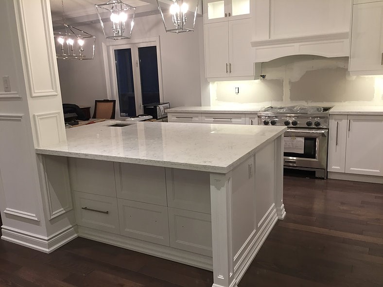 Modern Kitchen with Marble Countertops